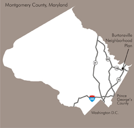Burtonsville locator map