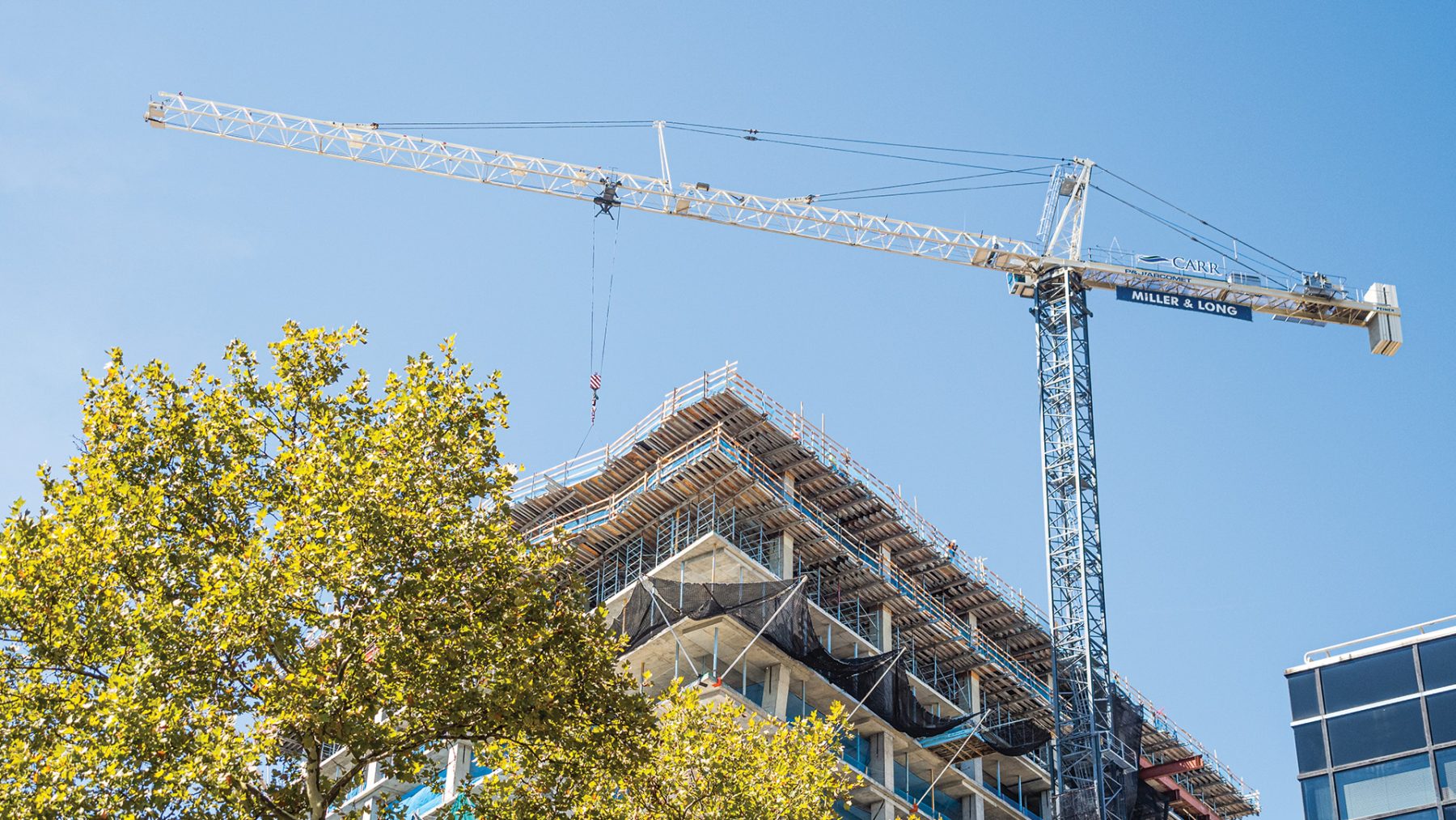 crane over a building being constructed